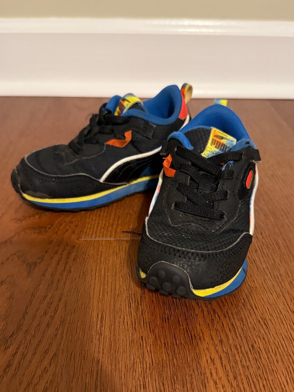 Puma Rider FV Future Vintage Black Blue Multi Sneakers Shoes Size 9C 391302-01